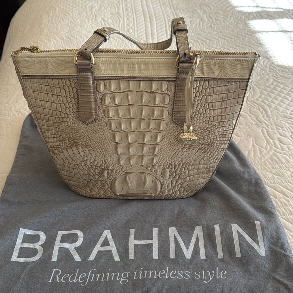 Brahmin Croc-Embossed Handbag